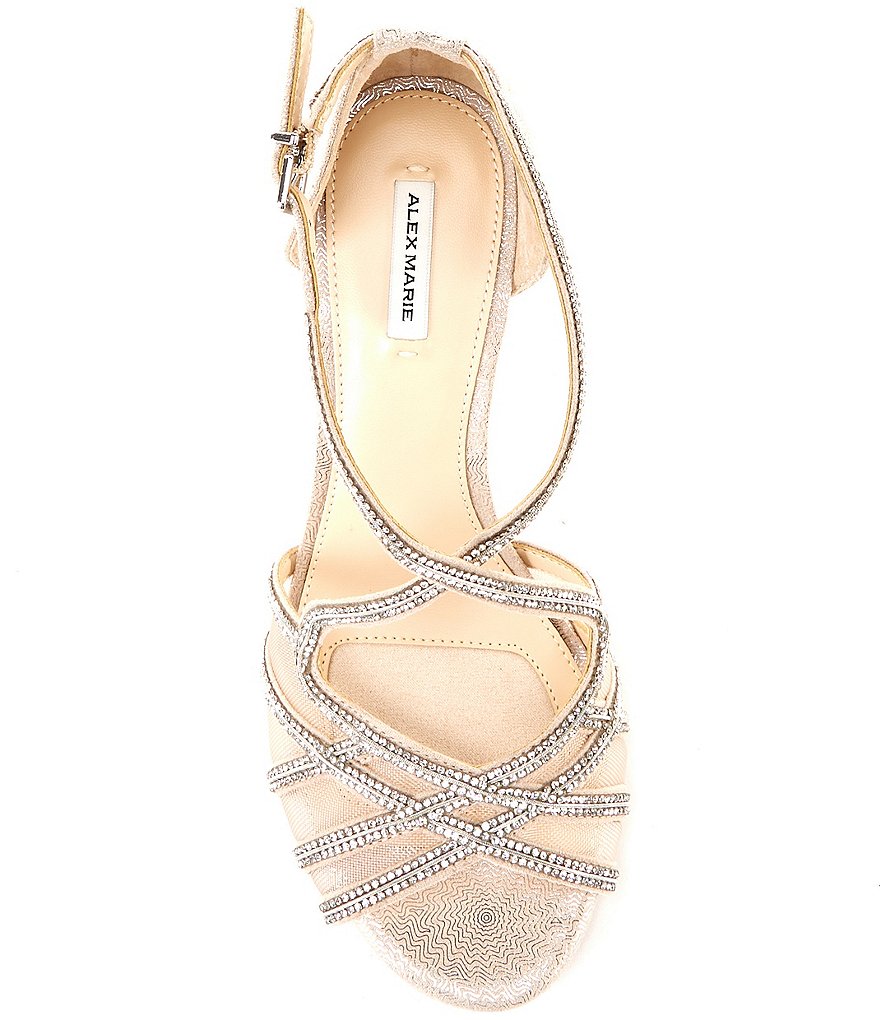 Alex Marie Hashleigh Metallic Mesh Jeweled Dress Sandals