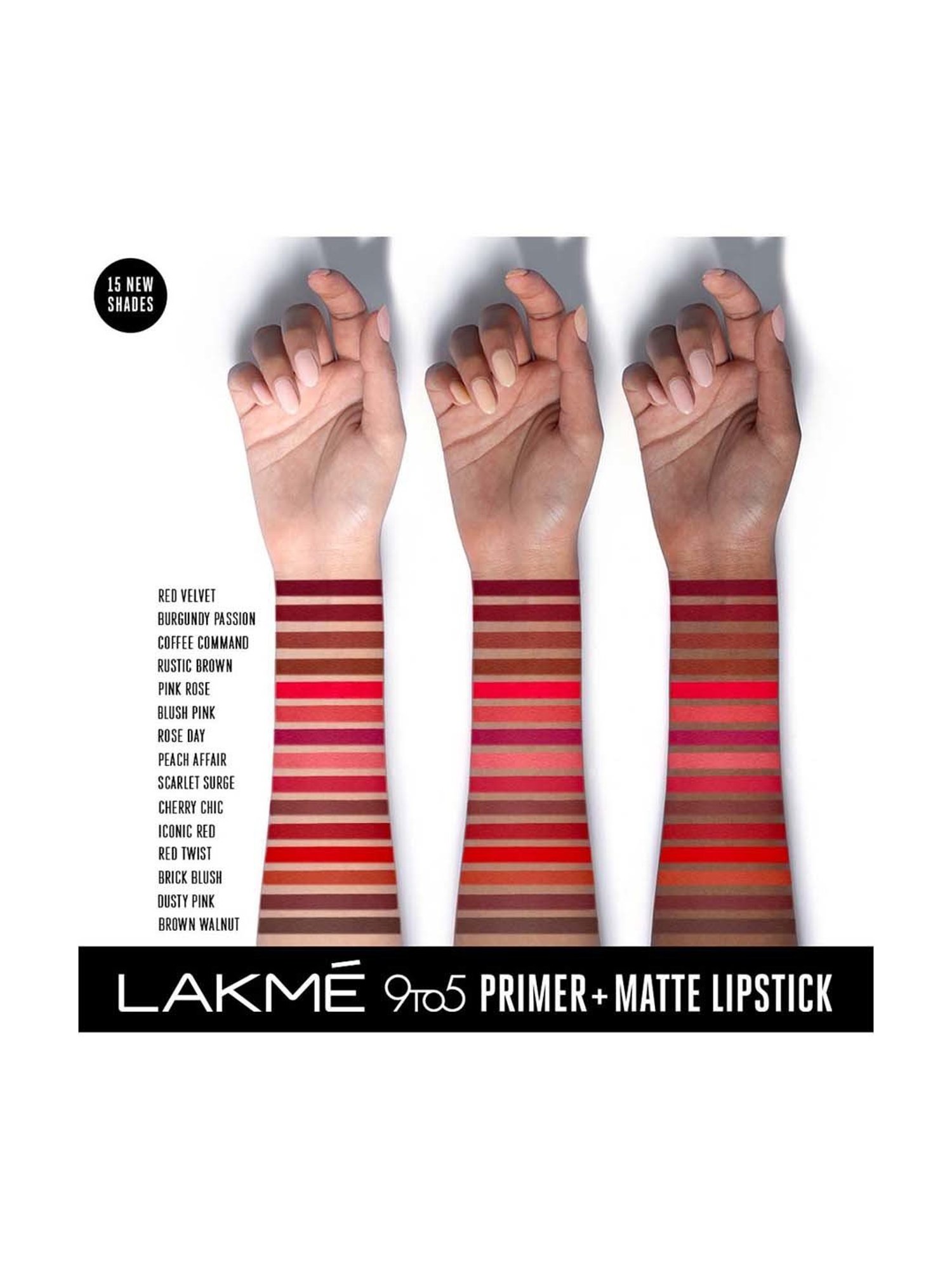 Lakme 9TO5 Primer & Matte Lip Color Brick Blush - 3.6 gm