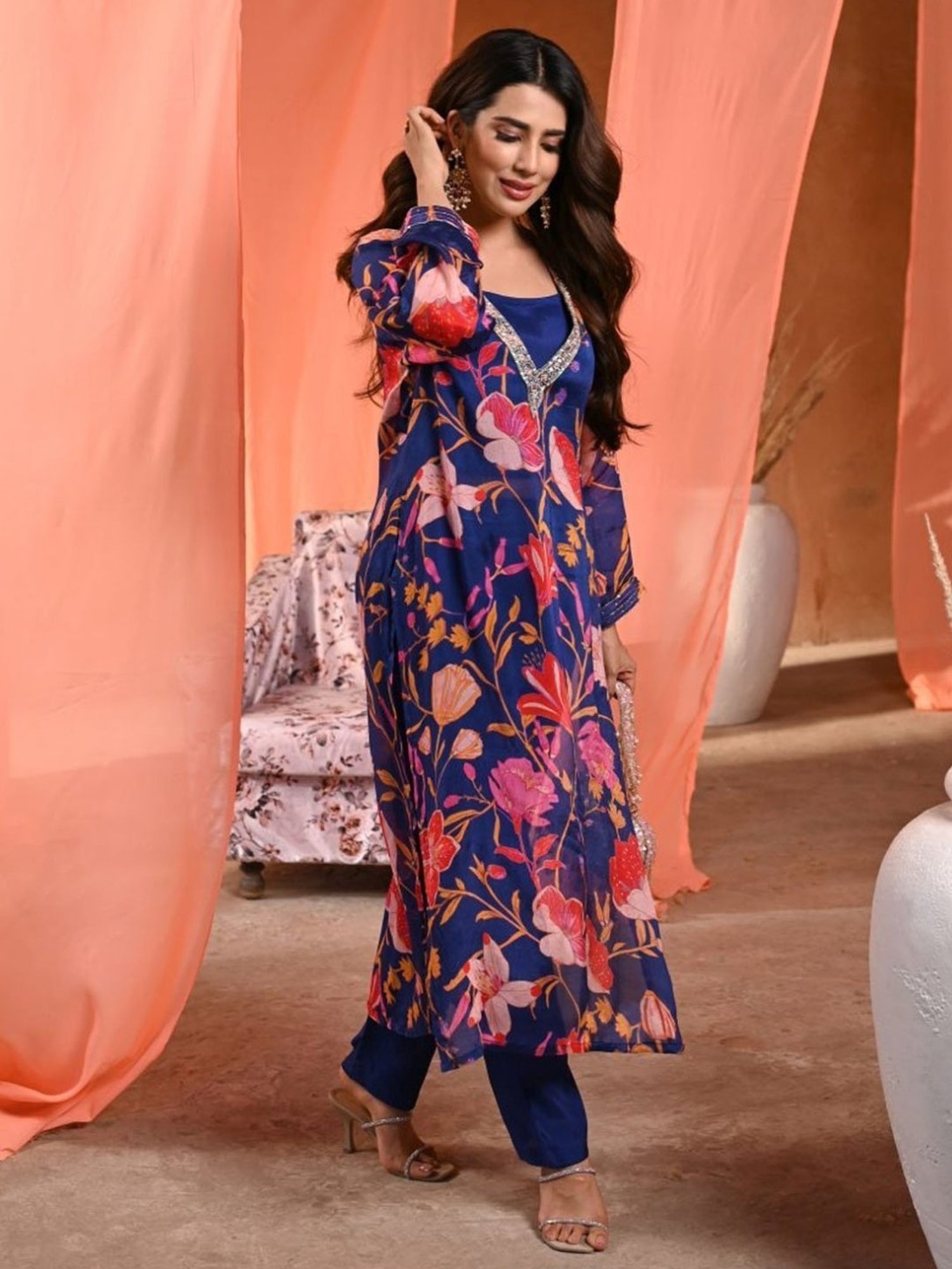 Mahee Jaipur Blue Nazakat Kurta with Pant