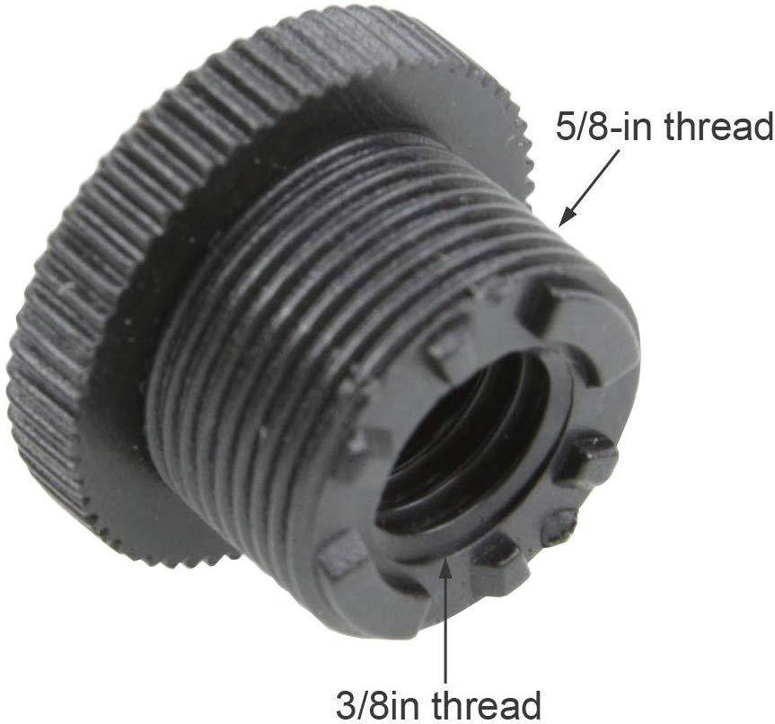 Foto&Tech 5/8-Inch Male to 3/8-Inch Female Mic Screw Thread Adapter Black Plastic Microphone Screw Thread Adapter for Mic Microphone Stand Accessories