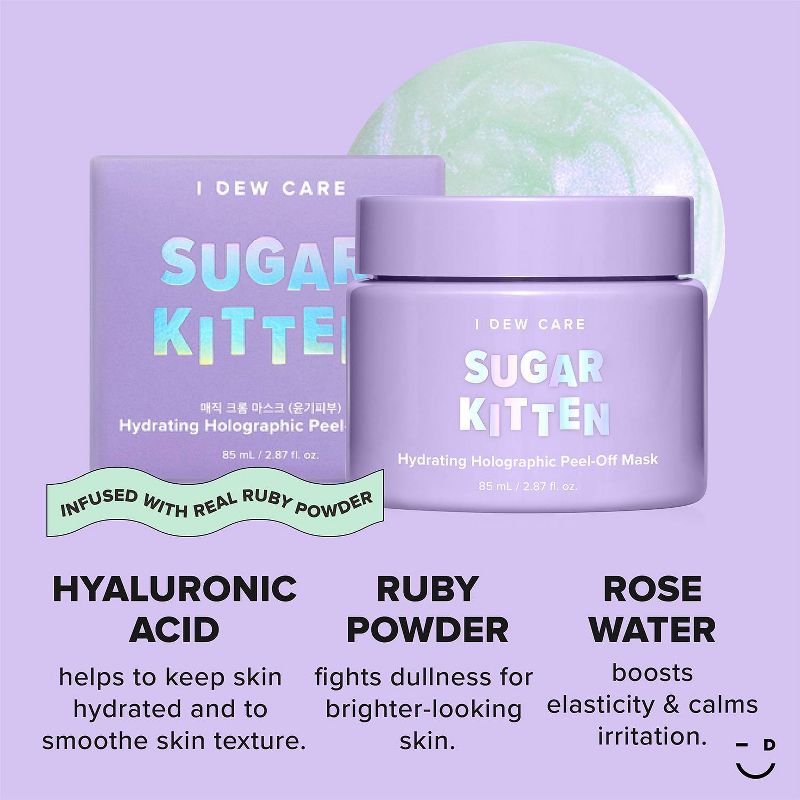I DEW CARE Sugar Kitten Hydrating Holographic Peel-Off Mask - 2.87 fl oz