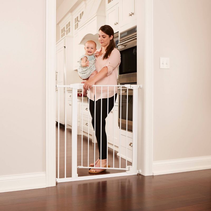 Toddleroo by North States Tall Bright Choice Auto-Close Baby Gate - White -  29.75"-40.5" Wide