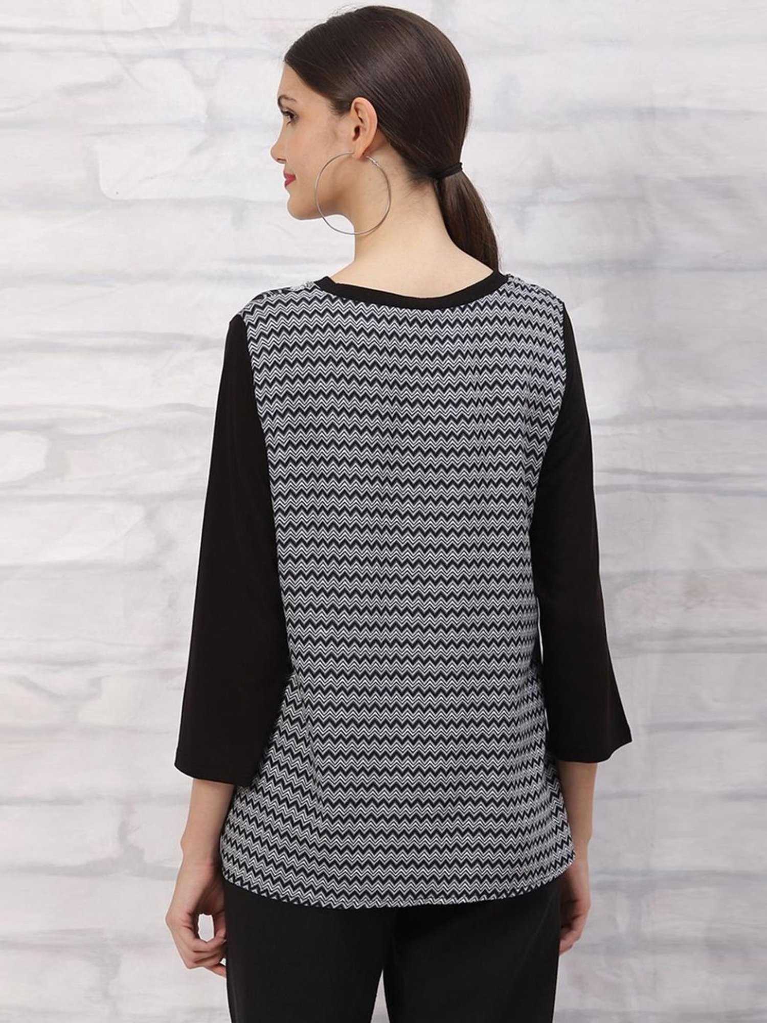 Rangriti Black Printed Top