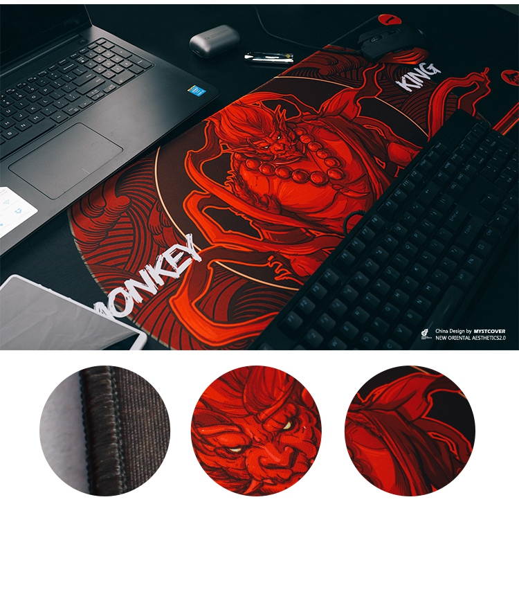 CORN 800X300mm Colorful Thick Mouse Pad, Chinese Style Fashion,Embossing Effect, Anti-skid Rubber Material