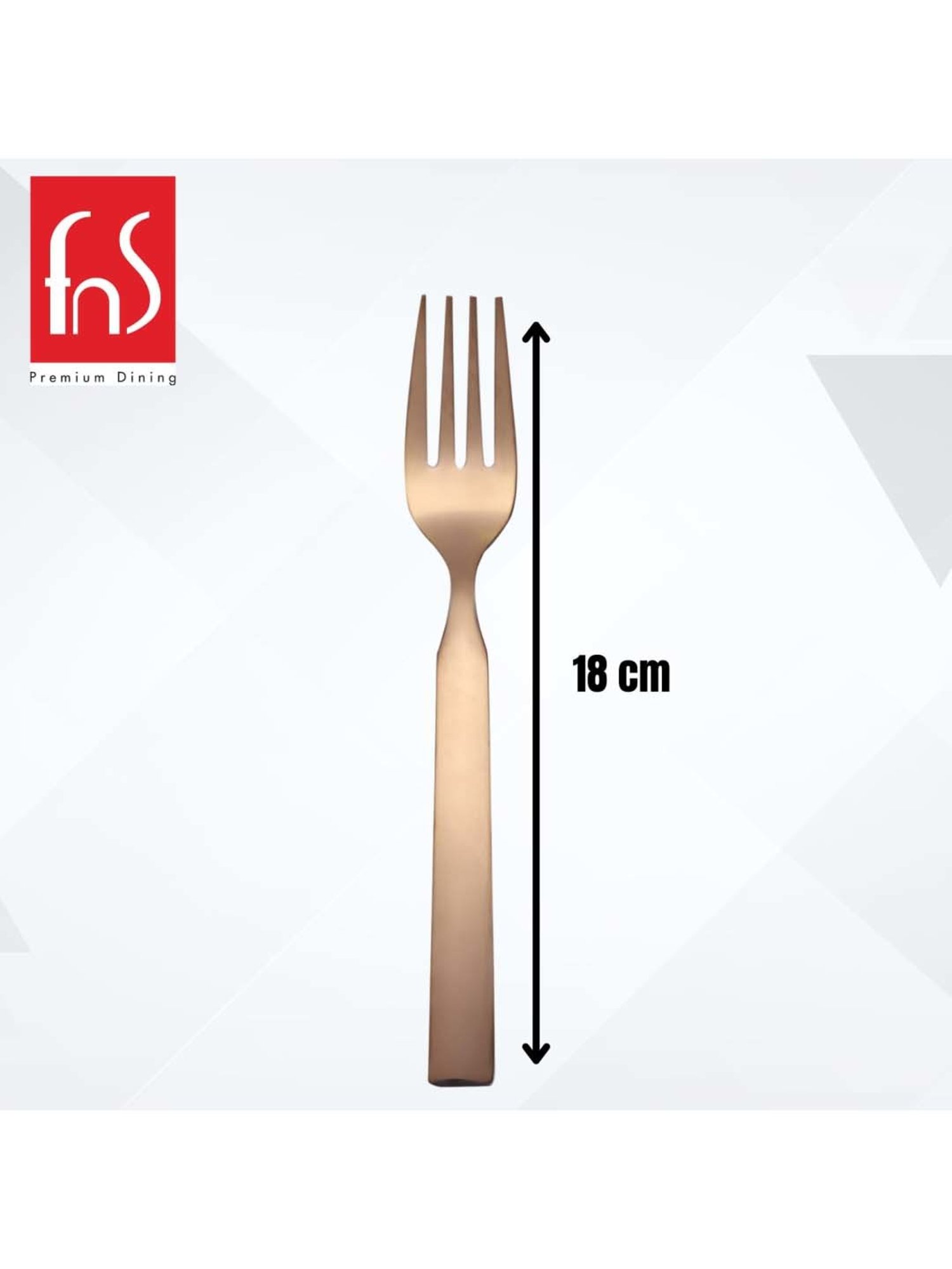 FnS Allie Rose Gold Stainless Steel Dinner Fork - Set of 6