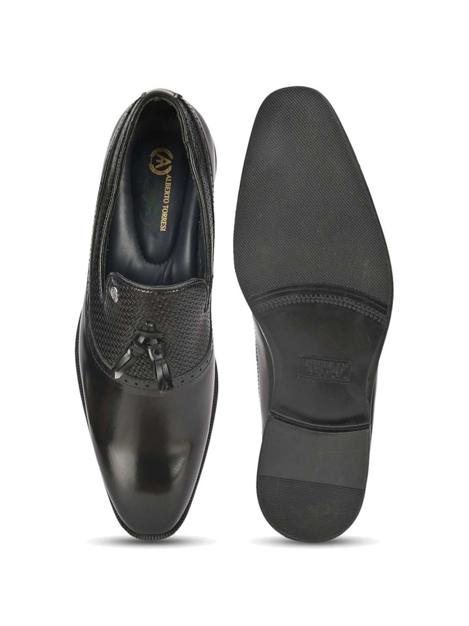 Alberto Torresi Men's Black Formal Moccasins