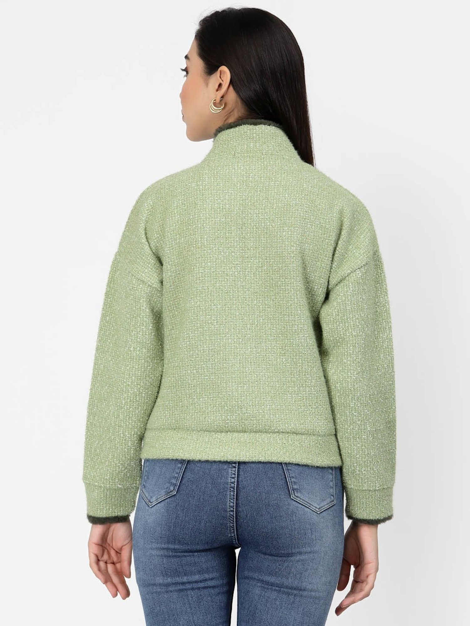 Juelle Green Front-Open Sweatshirt