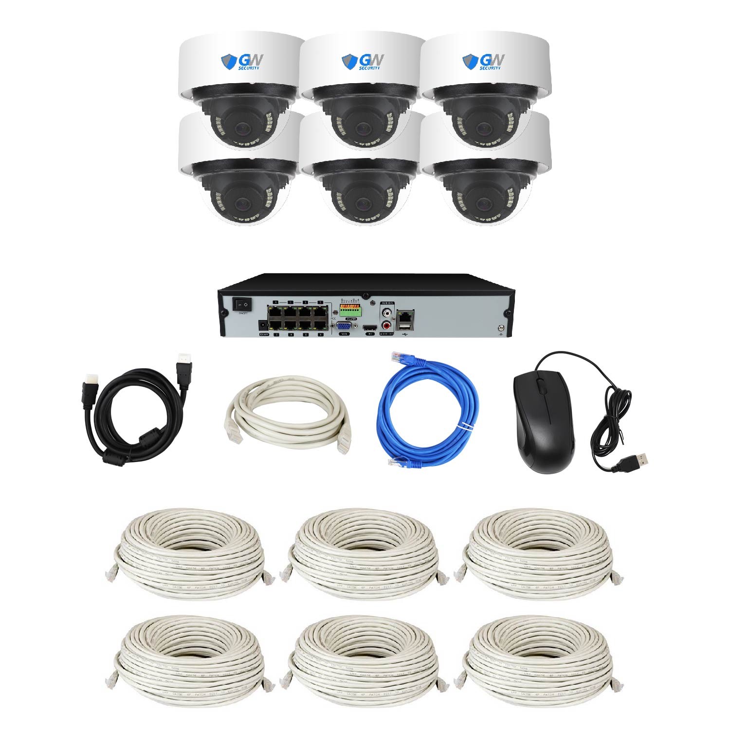 GW Security 8 Channel Smart AI Ultra HD 4K (8MP) Video & Audio Color Night Vision Security Camera System (8 Cameras)