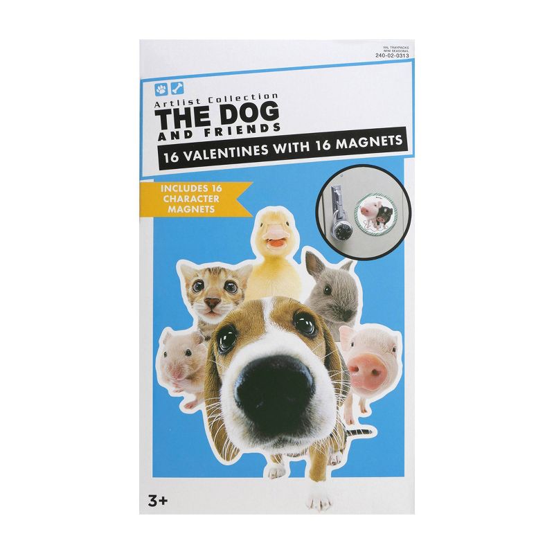 The Dog And Friends 16ct Valentines With Magnets