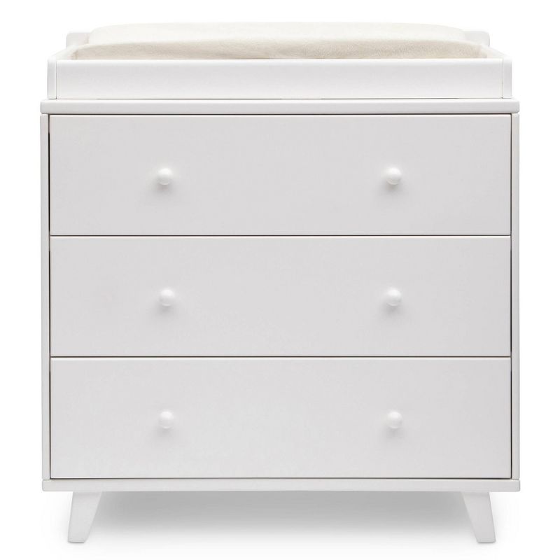 Delta Children Ava 3-Drawer Dresser with Changing Top - White