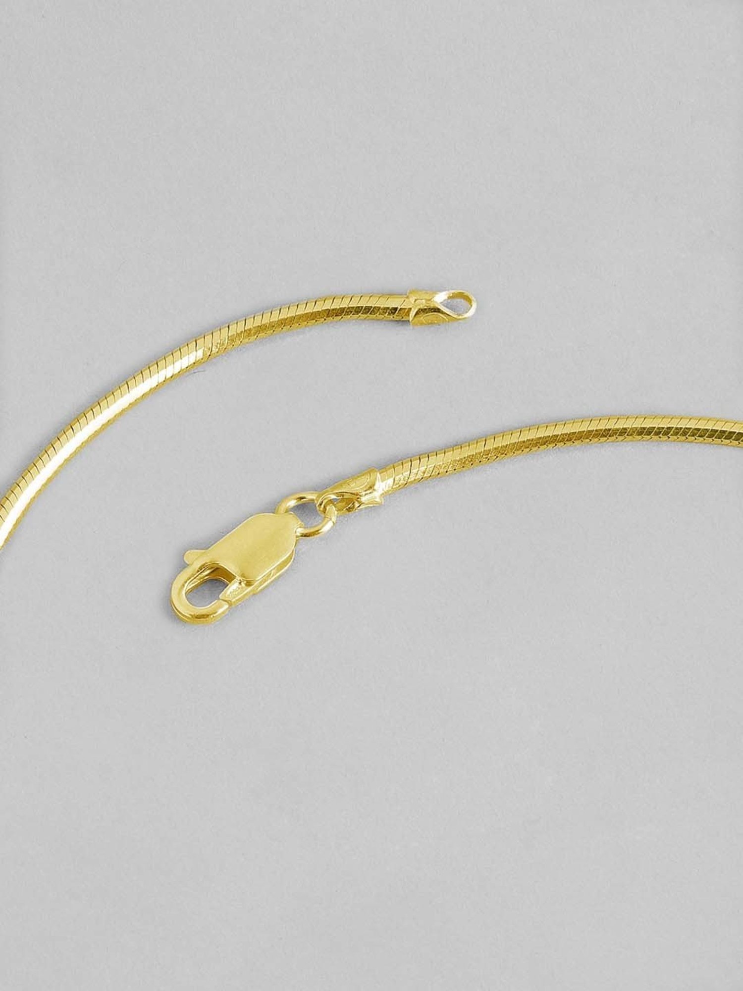 Zavya 925 Silver Sleek Serpent Gold Plated Chain for Men