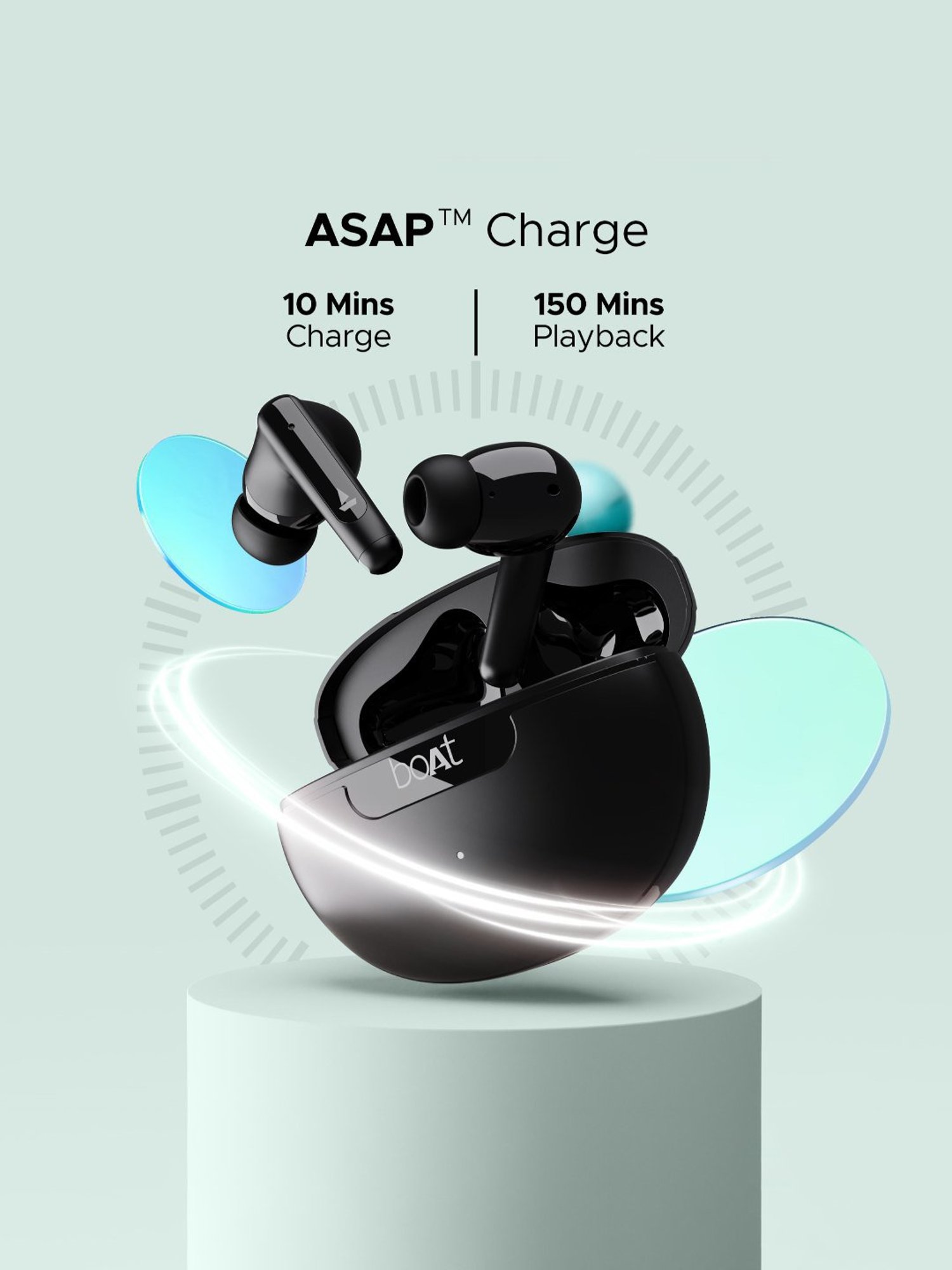 Boat Airdopes 161 ANC in Ear Earbuds with ANC 32dB & 50H Playback (Black, True Wireless)