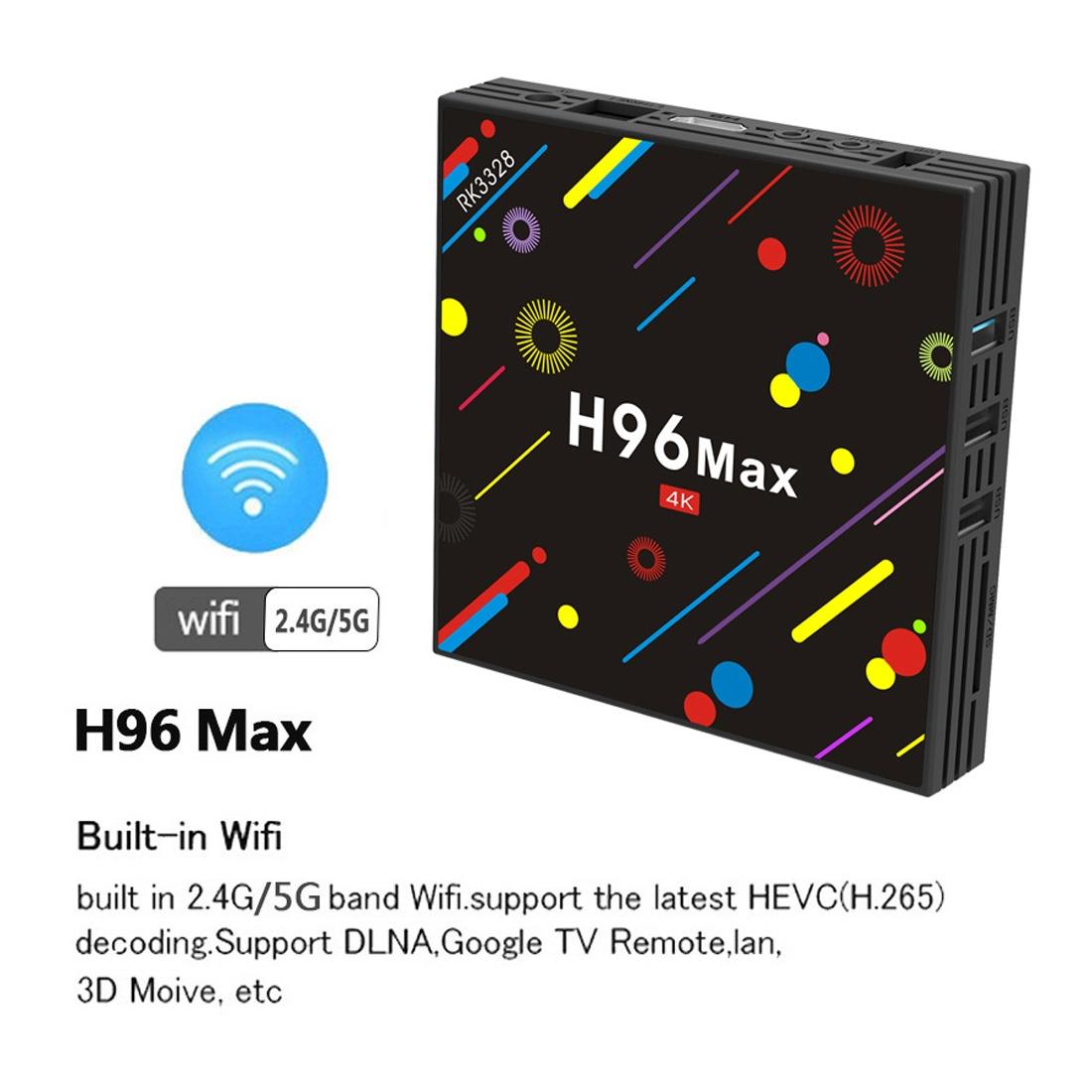 H96 Max+ 4K Ultra HD Full HD Media Player Smart TV BOX with Remote Controller, Android 9.0, RK3328
