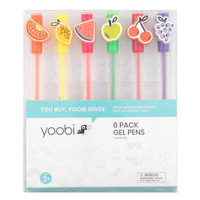 6ct Rollerball Gel Pens Scented Ink Metal Charm Multicolored  - Yoobi™