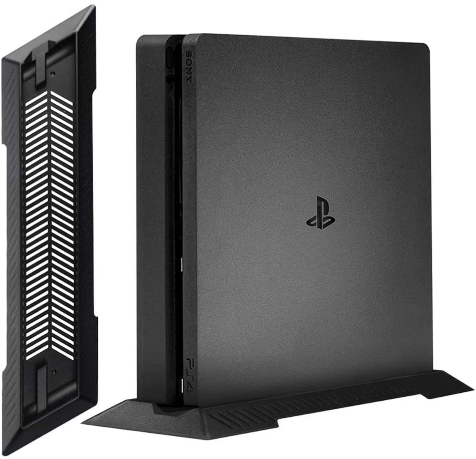 ROME CARE PS4 Slim Stand, PS4 Slim Vertical Stand for Playstation 4 Slim Console Cooling-Black