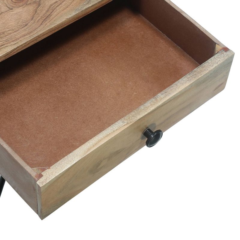 Westby Mid-Century Modern Handcrafted Acacia Wood Side Table with Drawer Natural - Christopher Knight Home