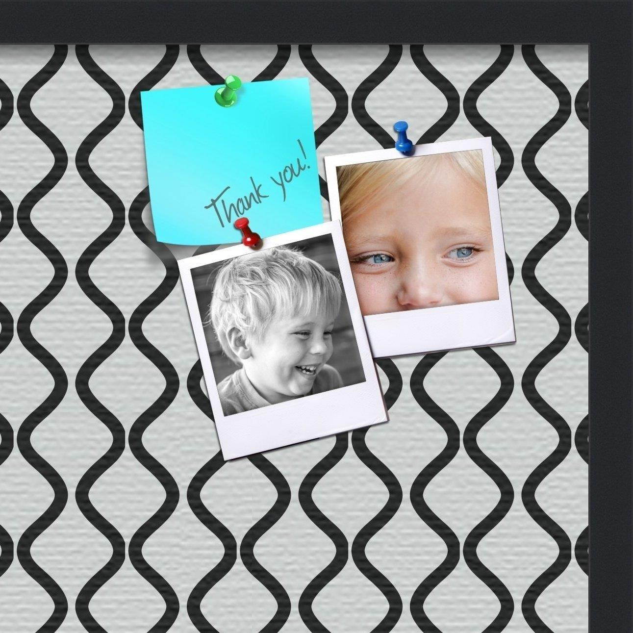 PinPix custom printed pin cork bulletin board made from canvas, 194 24 x 24 Inches (Completed Size) and framed in Satin Black (PinPix-194)