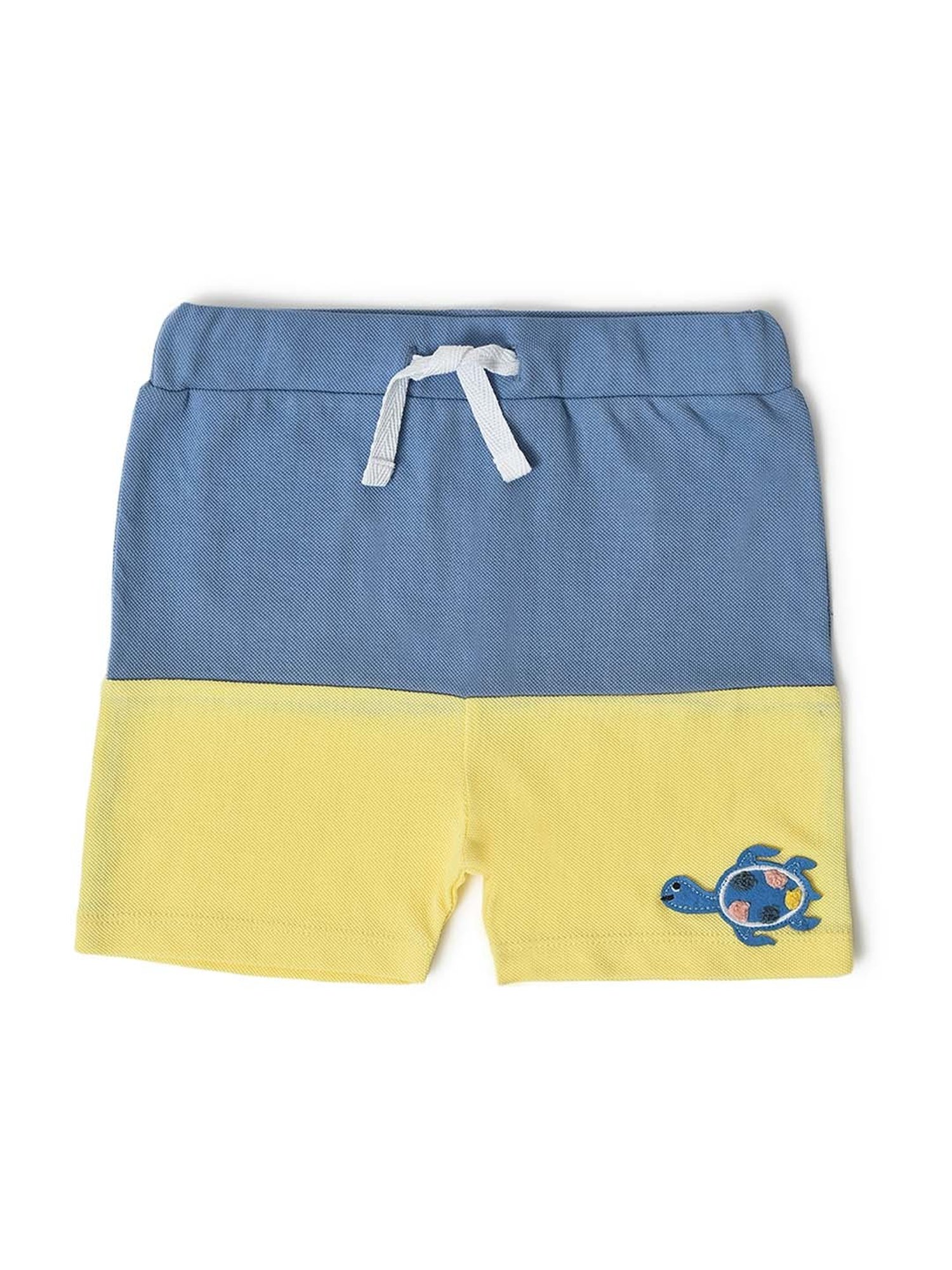 MiArcus Kids Blue & Yellow Cotton Color Block Polo T-Shirt Set