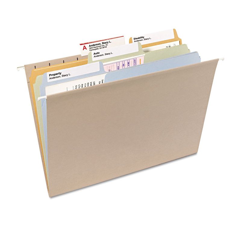 Smead Reinforced End Tab Fastener Folder Two Fasteners Letter Manila 50/BX 34105