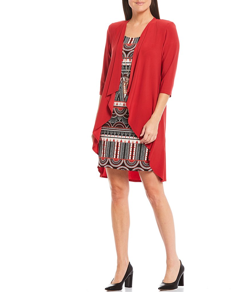 R & M Richards Petite Size Jersey Knit 2-Piece Jacket Dress