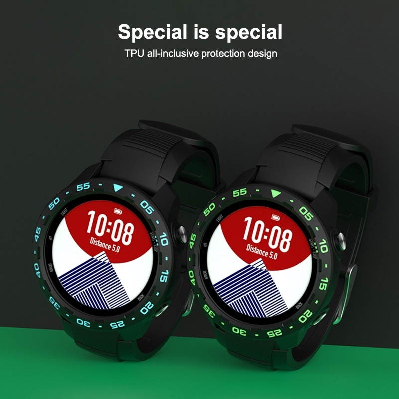 For Garmin Forerunner 245 / 245M Smart Watch TPU Protective Case, Color:Black+Red