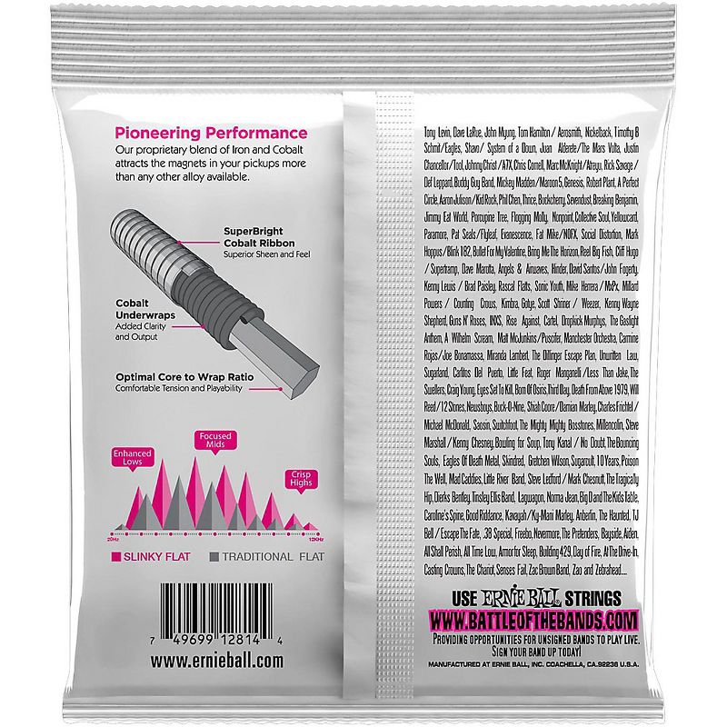 Ernie Ball P02814 Super Slinky Flatwound Bass Strings