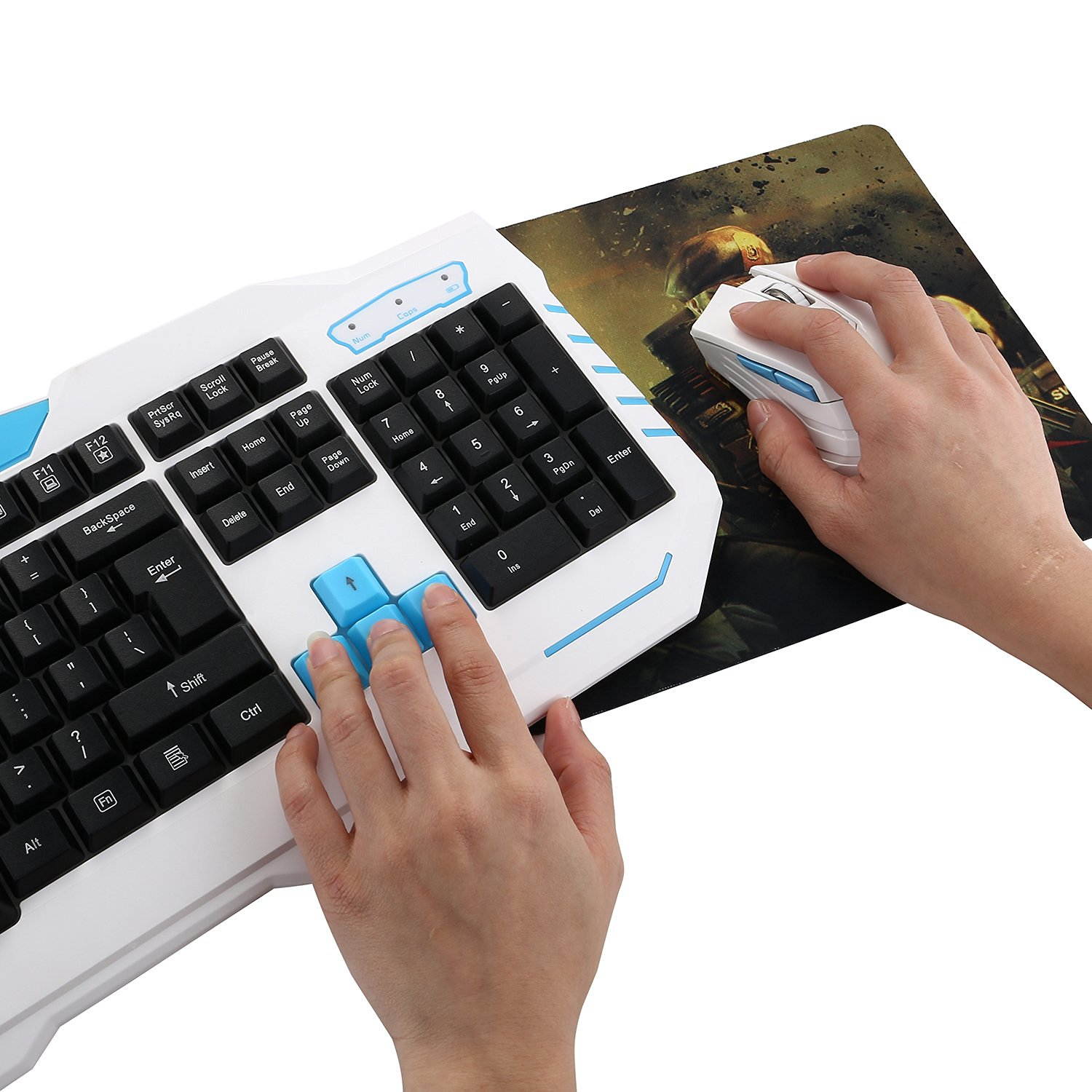 2016 Delog V90 Multimedia Ergonomic Usb Gaming Keyboard +2.4GHz 1000/1600DPI 6 Buttons Usb Wireless Gaming Mouse Set