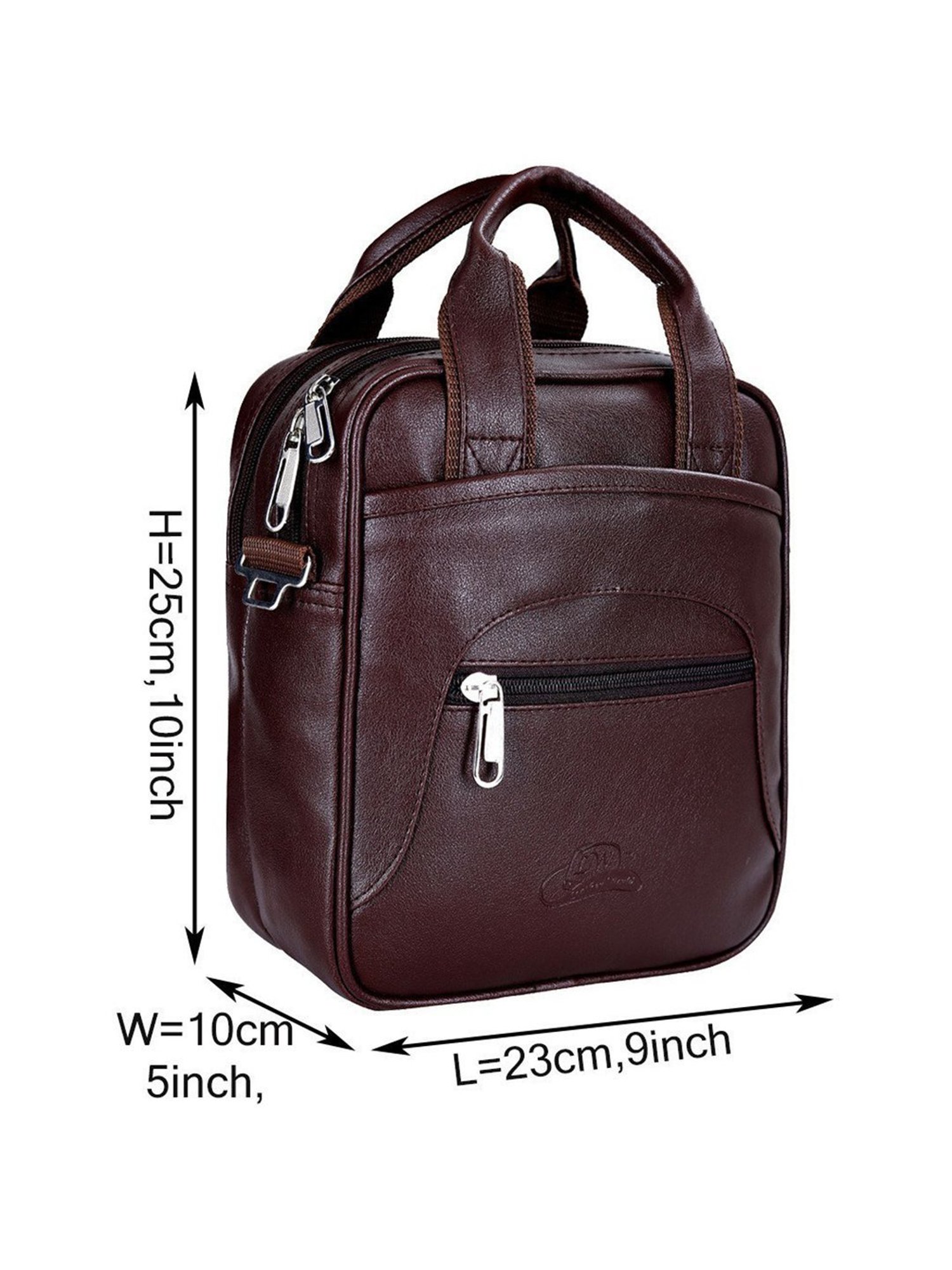 Leather World Brown Solid Medium Cross Body Bag