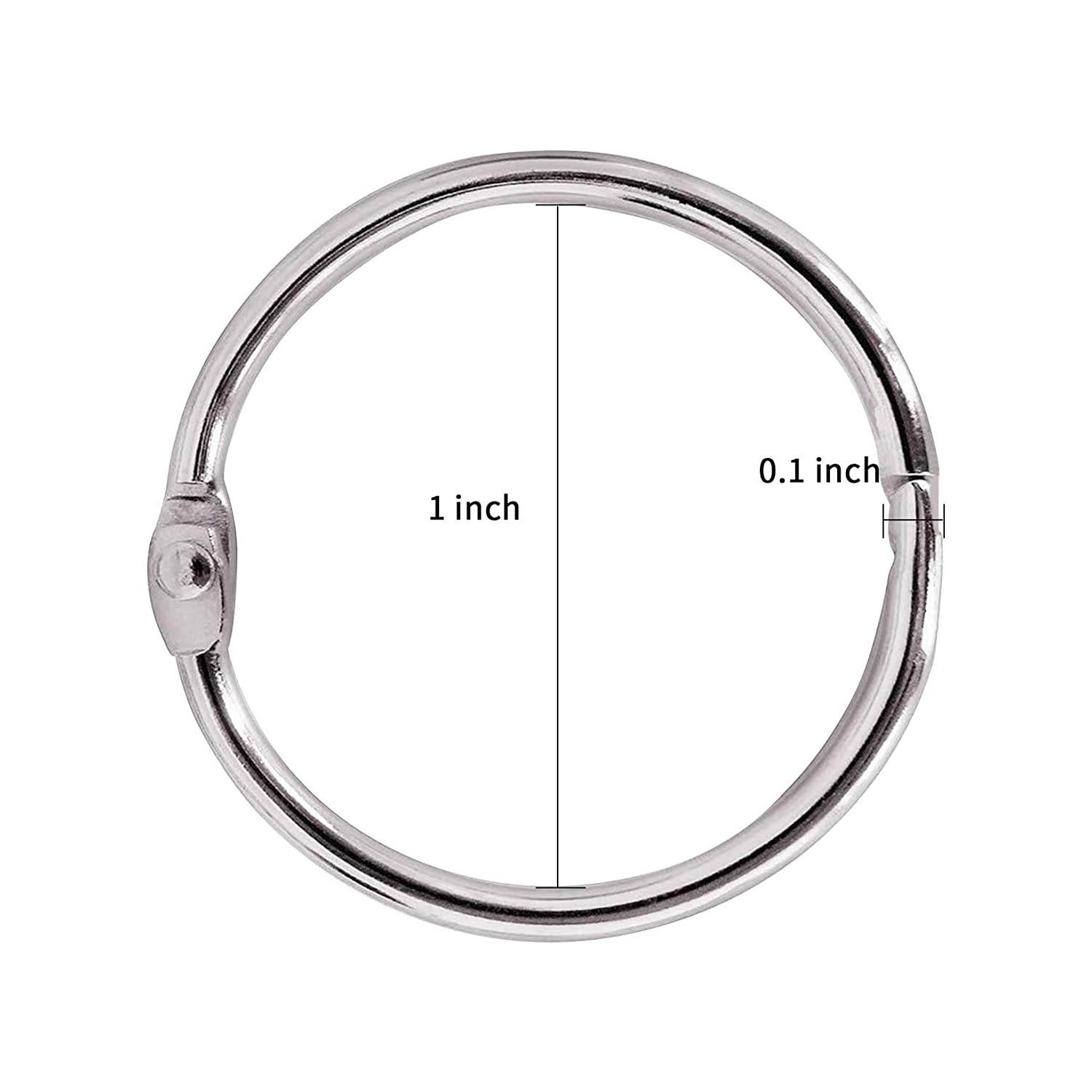 RilexAwhile Loose Leaf Binder Rings 3.5 inch Silver Tone Nickel Plated (7 Pcs)