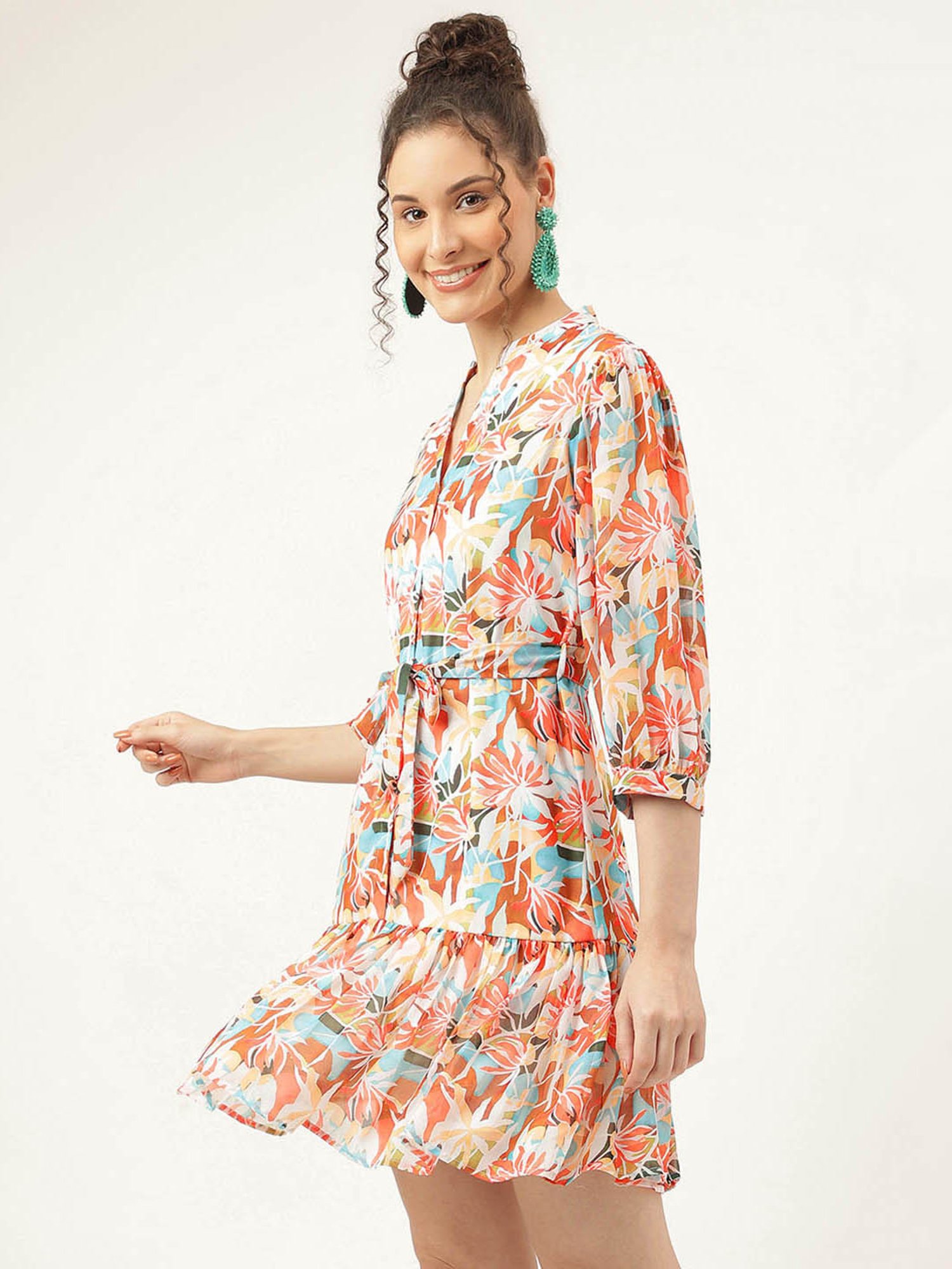 MASAKALI.CO Multicolor Printed A Line Dress