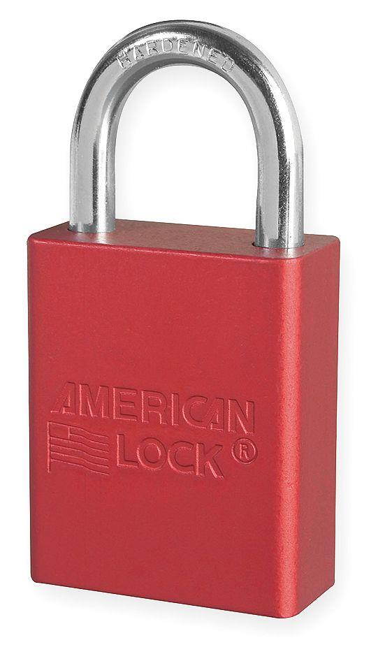 AMERICAN LOCK A1105KARED Lockout Padlock,KA,Red,1-7/8"H