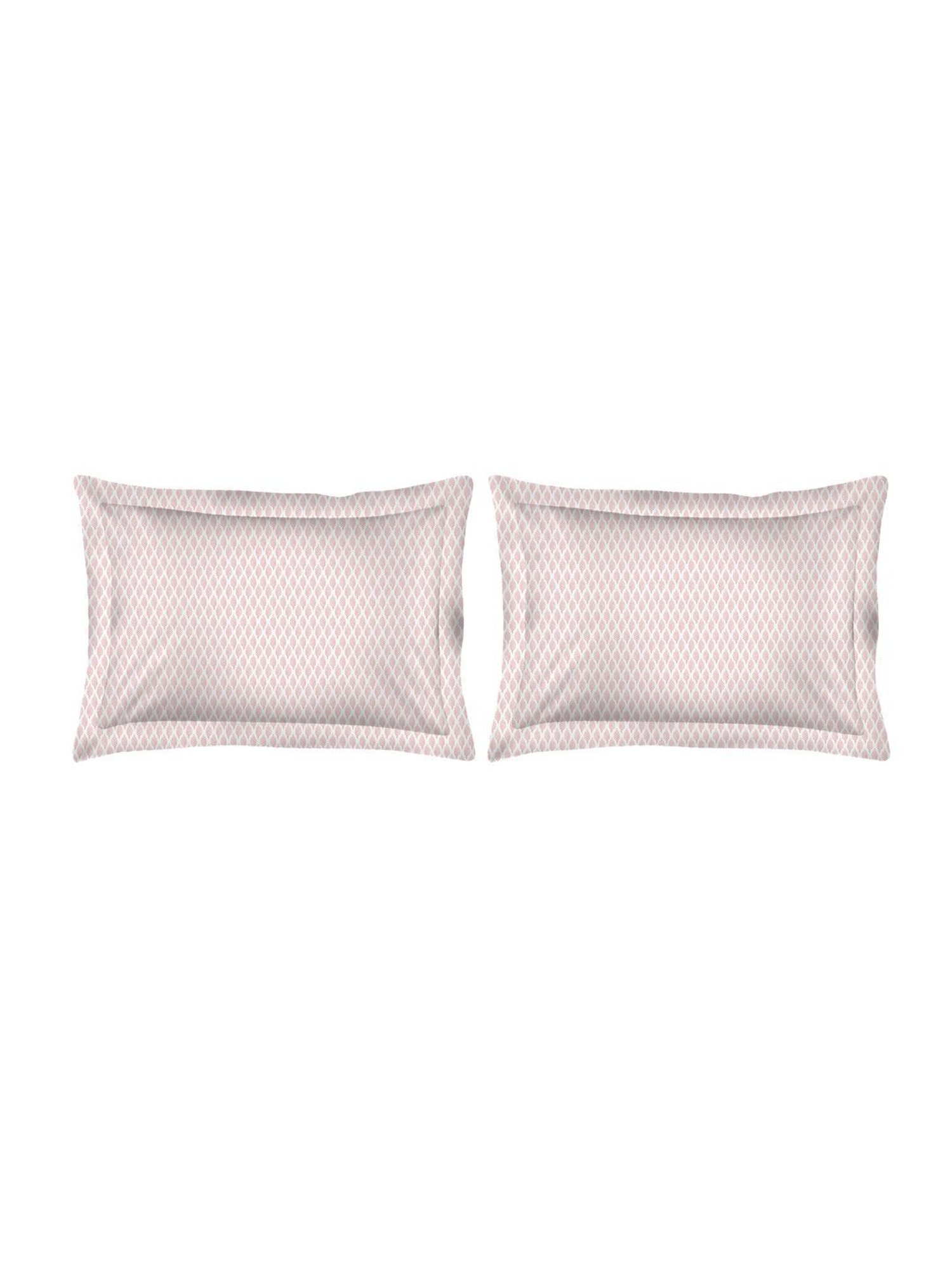 Boutique Living Amethyst Geometric Light Pink 300 TC Cotton King Bed Sheet with 2 Pillow Covers