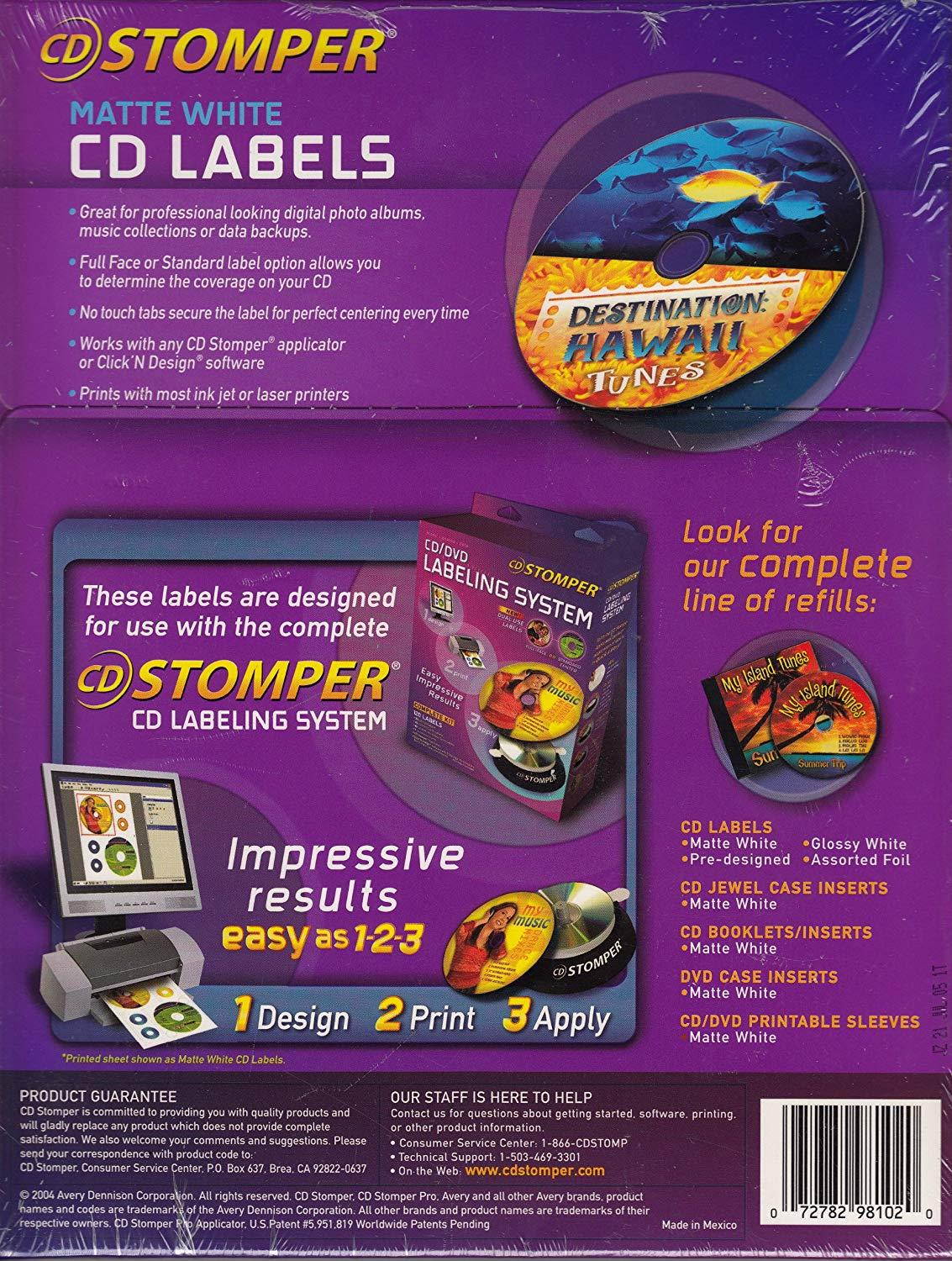 CD Stomper Matte White CD Labels