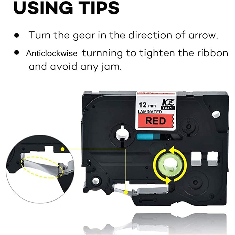 for Brother Tze431 0.47 Inch 26.2feet (12mm/8m) P Toch Laminated Black on Red Standard Replace Waterproof Label Tape Maker PT-H110/PT-D200/PT-D210/PT-D400/PT-D600/PT-1280/PT-1290(4PK)