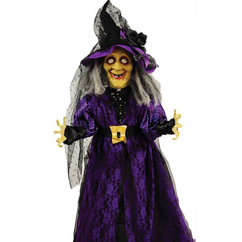 39" Standing Animated Witch Decorative Holiday Scene Props