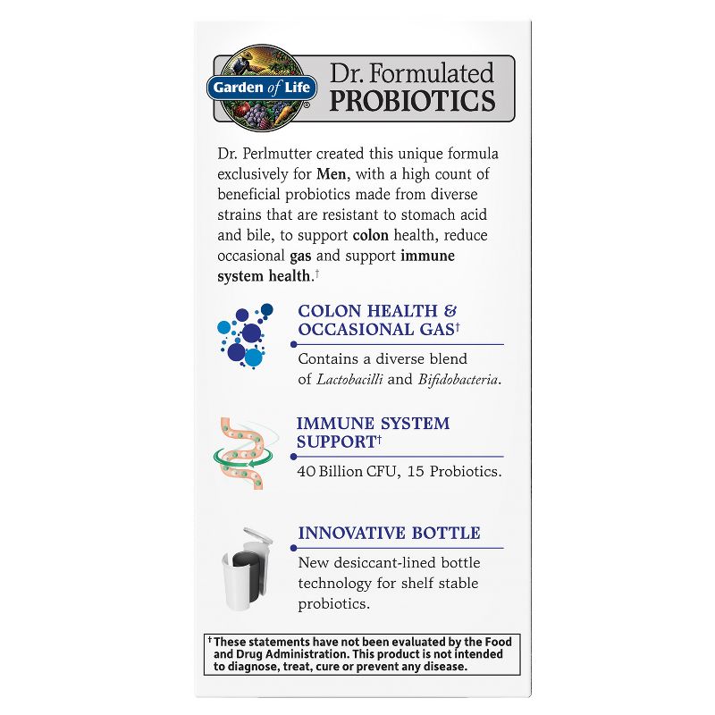 Garden of Life Men's Probiotic Daily Care Capsules - 30ct