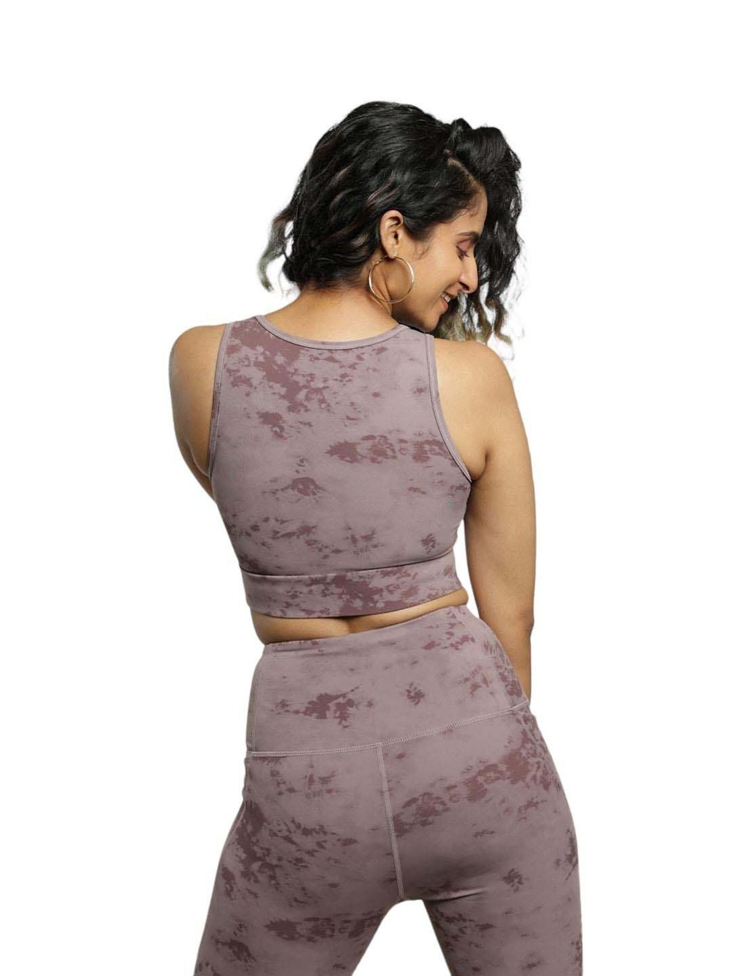 BlissClub Purple Printed Sports Bra