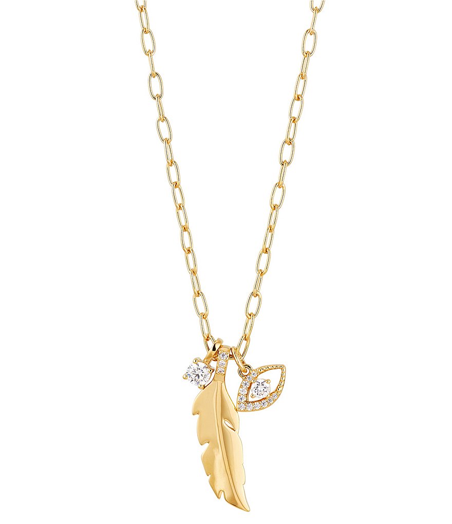 Nadri Feather Eye Charm Necklace