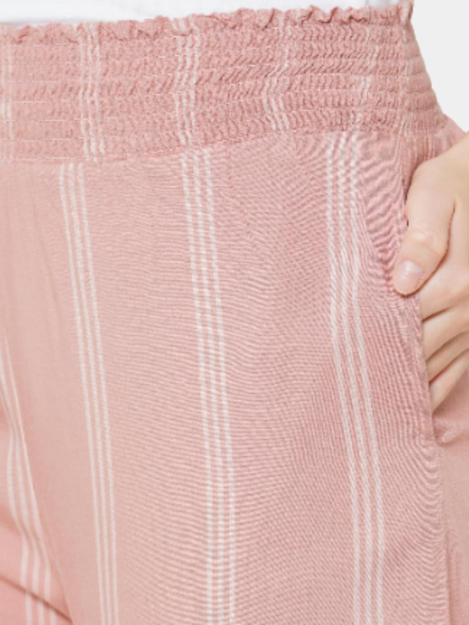 Mystere Paris Peach Striped Palazzos