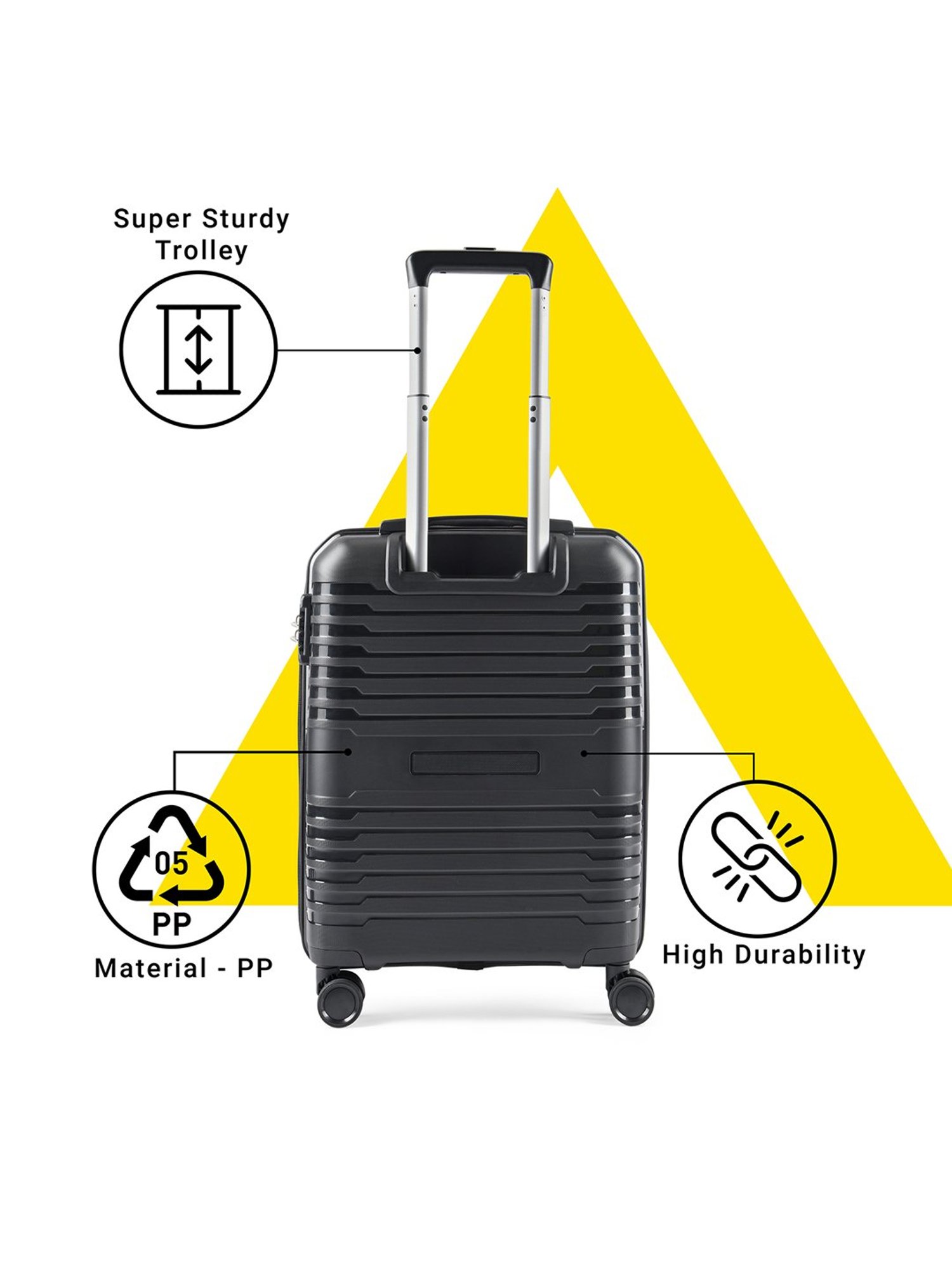 Skybags Salsa Red Solid Hard Medium Trolley Bag - 46 cm