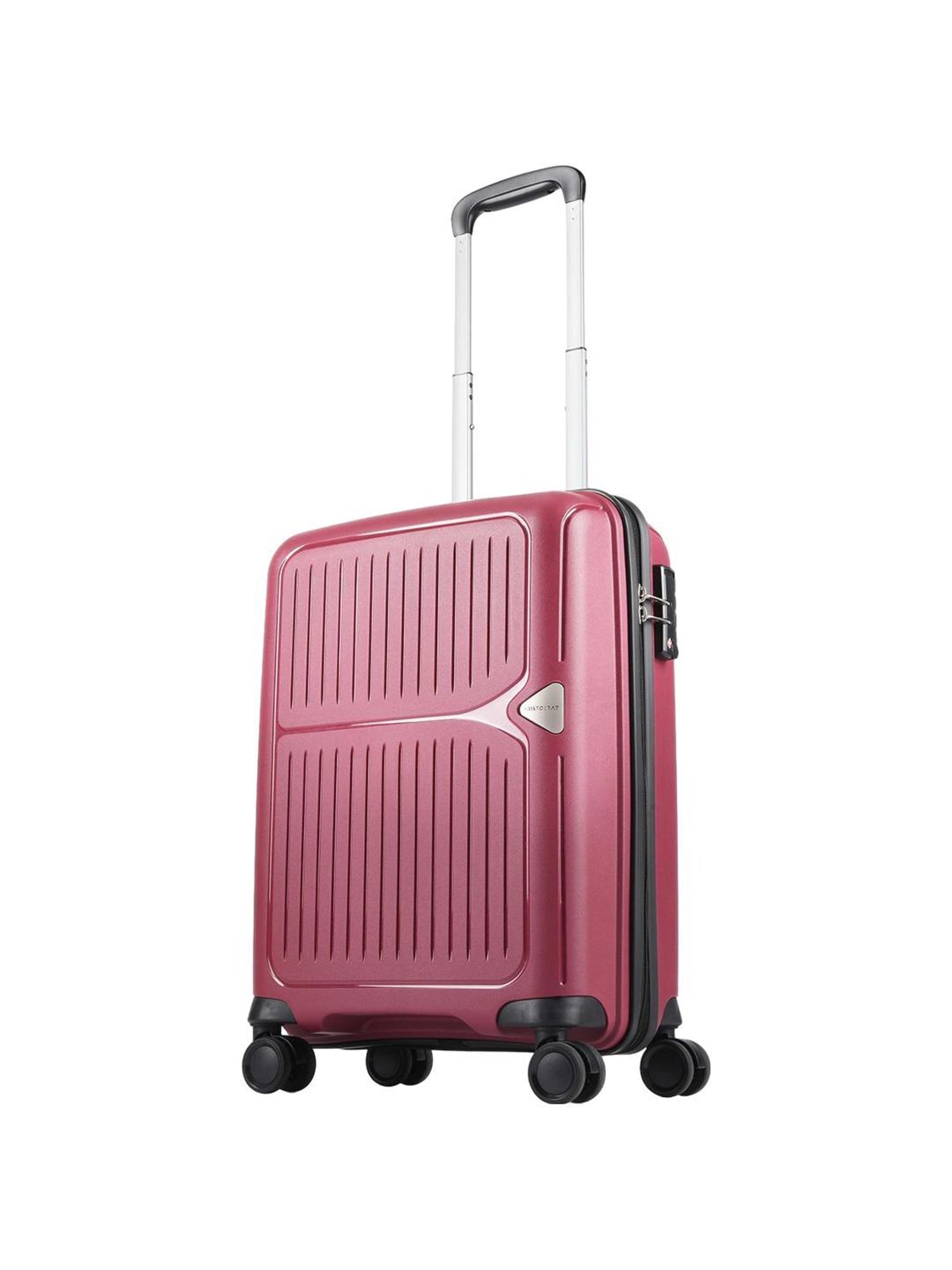 Aristocrat Maroon Textured Hard Cabin Trolley Bag - 22 cm