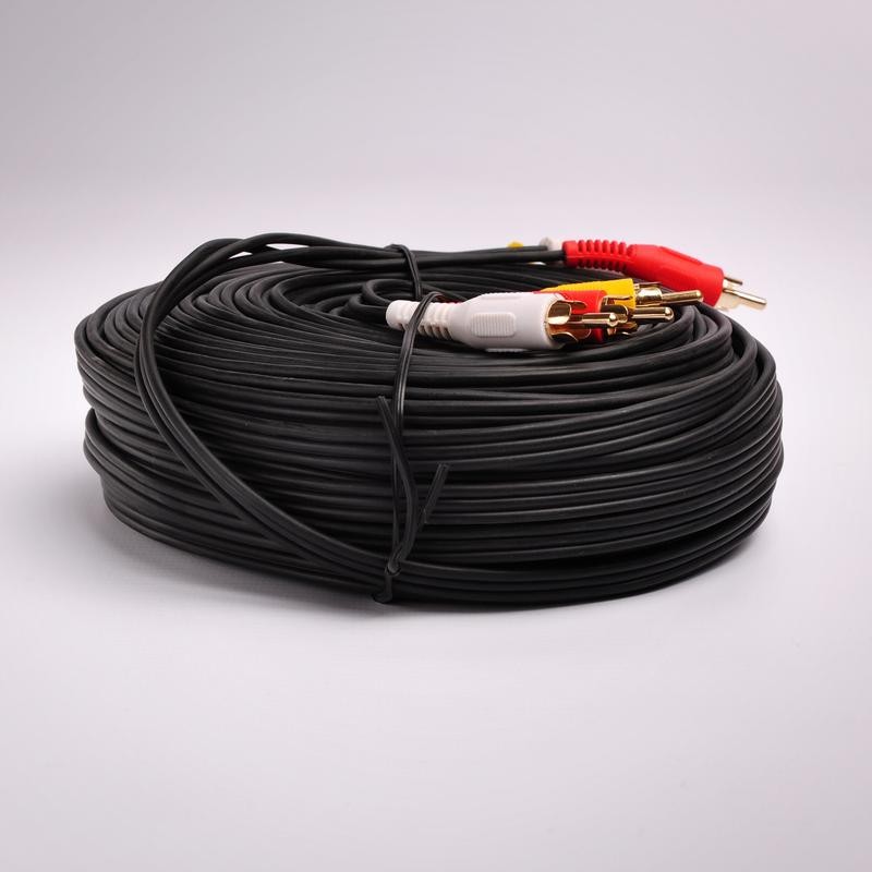 FireFold RCA3MM-RWY-100 Composite Cable RCA Audio/Video Cable Gold Plated - Audio Video RCA Stereo Cable 100ft