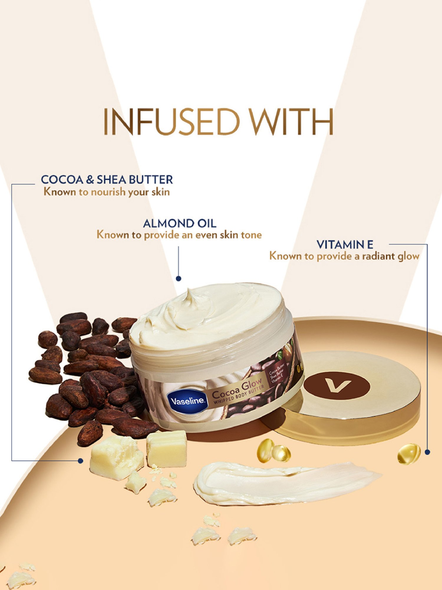 Vaseline Cocoa Glow Whipped Body Butter - 180 gm