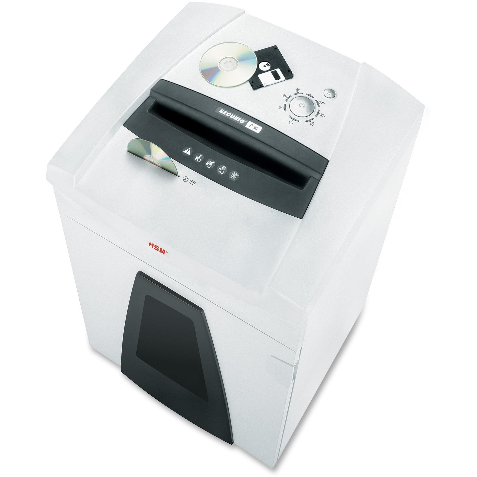 HSM Securio P36c Cross Cut Shredder, 29-31 Sheet Capacity, Security Level P-4, 38.3 Gal. Bin Capacity - HSM1853