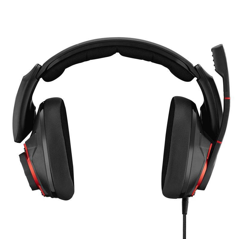 Sennheiser GSP 600 &ndash; Wired Closed Acoustic Gaming Headset, Noise-Cancelling Microphone, Adjustable Headband with Customizable Contact Pressure, Volume Control, PC + Mac + Xbox + PS4, Pro &ndash; Black/Red