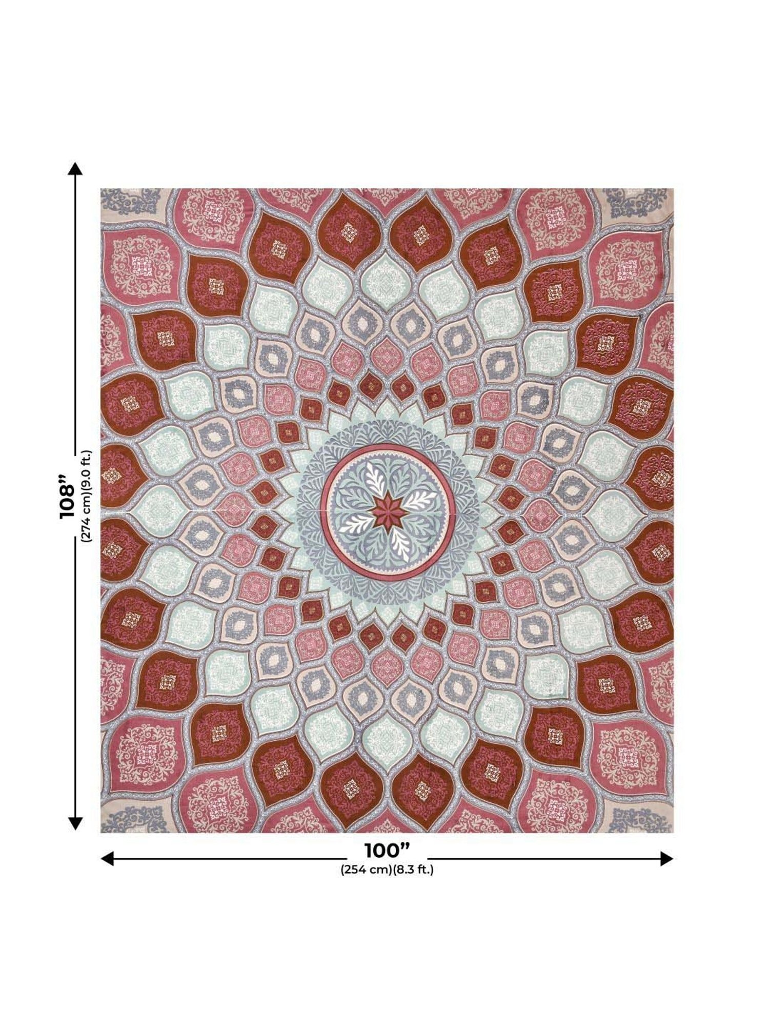 JaipurFabric Peach 240 TC 100% Cotton Sacred Shells Double Bedsheet with 2 Pillow Covers