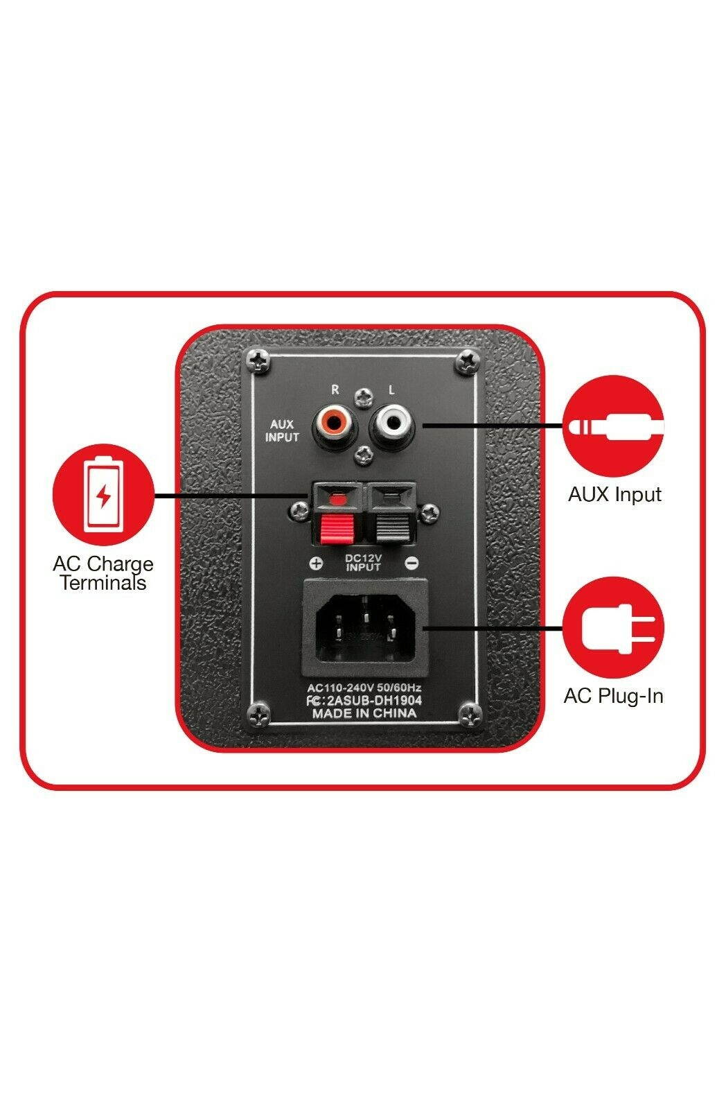 QFX PBX-1212 2 x 12" Party Speaker +Bluetooth +USB/SD/FM +3-Disco RGB Lights