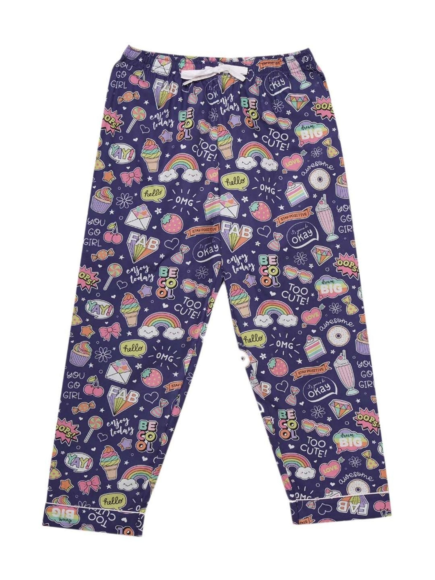 Fluffalump Boys Multicolor Cotton Printed Nightwear Top & Pants Set