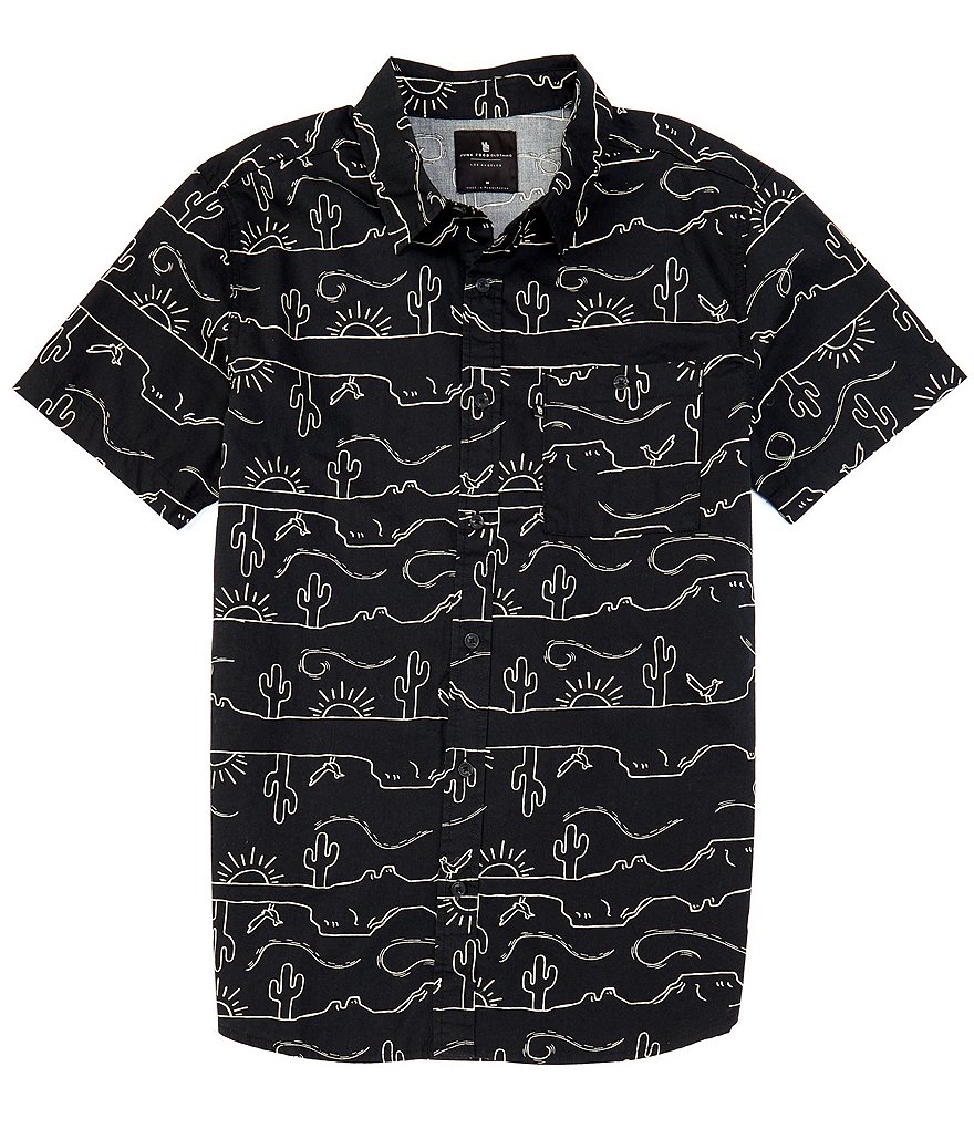 Visconti Geo Floral Print Short-Sleeve Woven Shirt