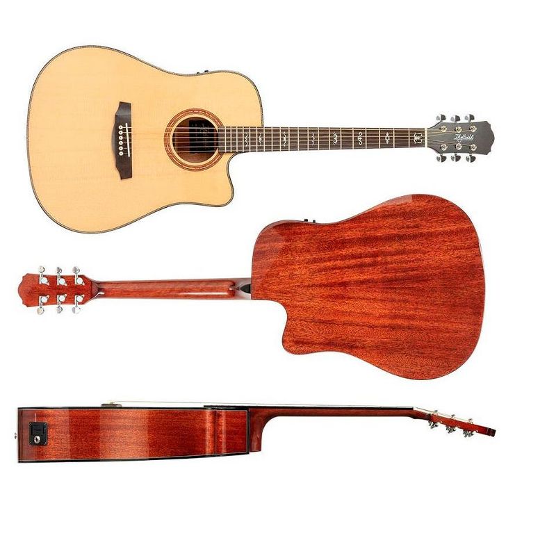 Monoprice Solid Top Acoustic Guitar - Spruce with Fishman Pickup Tuner and Protective Gig Bag - Idyllwild Series